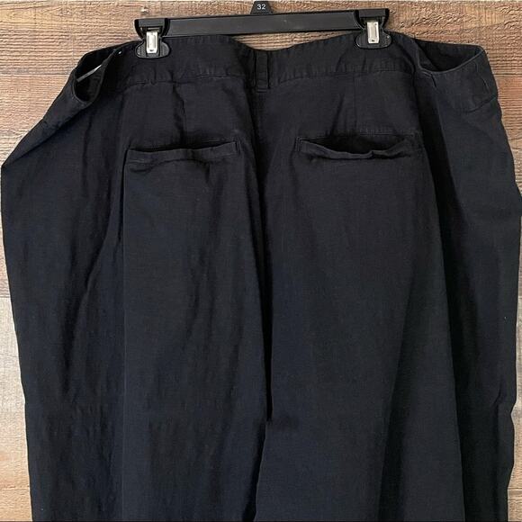Torrid Linen High Waist Wide Leg Pants Solid Black Size 28 - Picture 6 of 9